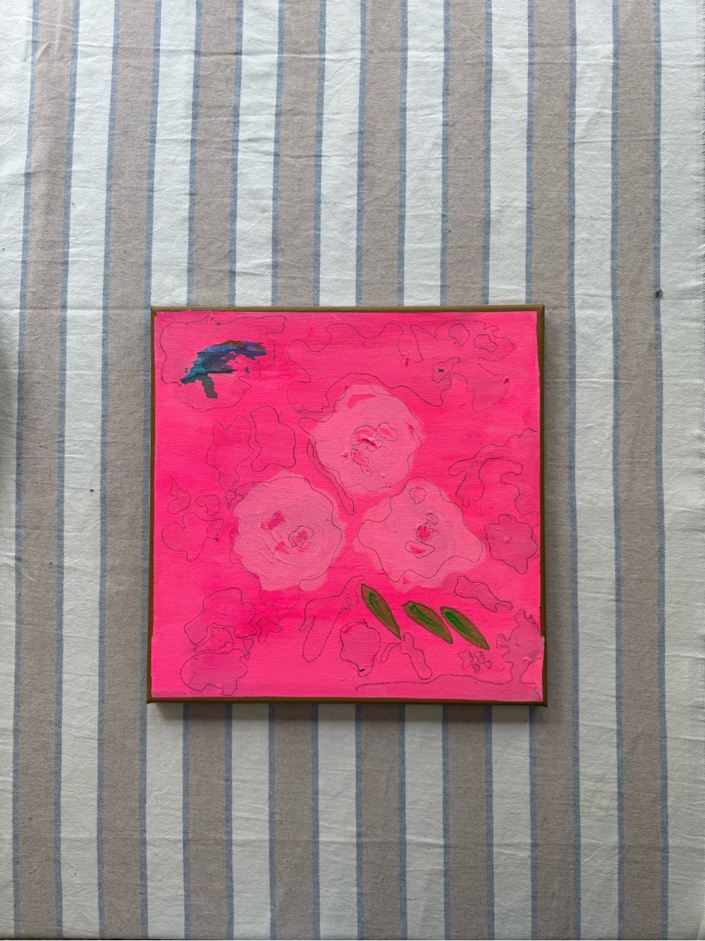 Unknown Brand Pink Floral Canvas Wall Art